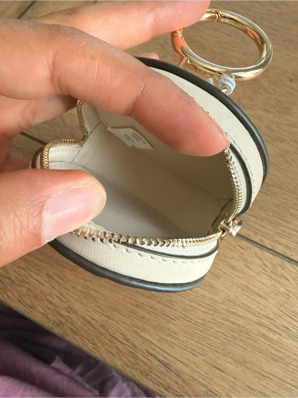 Tory Burch Thea Croc-Embossed Round Coin Pouch with Gold Hardware